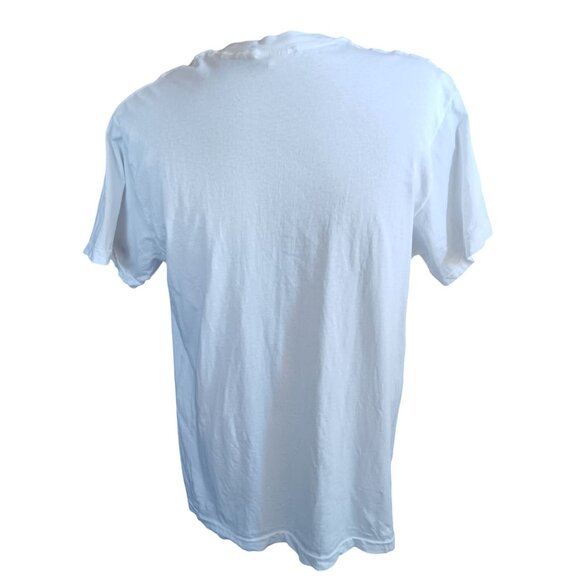 Vintage White BVD XL Mens T-Shirt Single Stitch Combed Cotton Distressed V-Neck - Picture 6 of 6